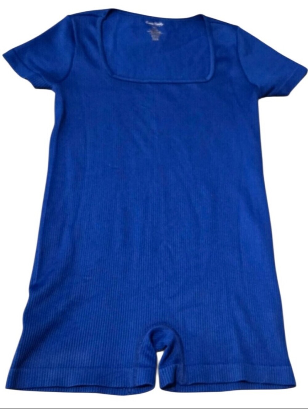 Cotton Candy Royal Blue Ribbed Romper Bodysuit One Piece M/L